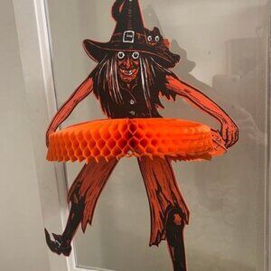 HALLOWEEN HONEYCOMB LARGE WITCH ORNAMENT*DECORATION*WONDERFUL*VINTAGE STYLE